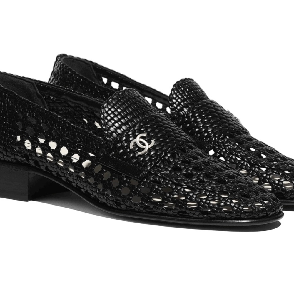 Chanel Black Loafers for Women size 38 1/2